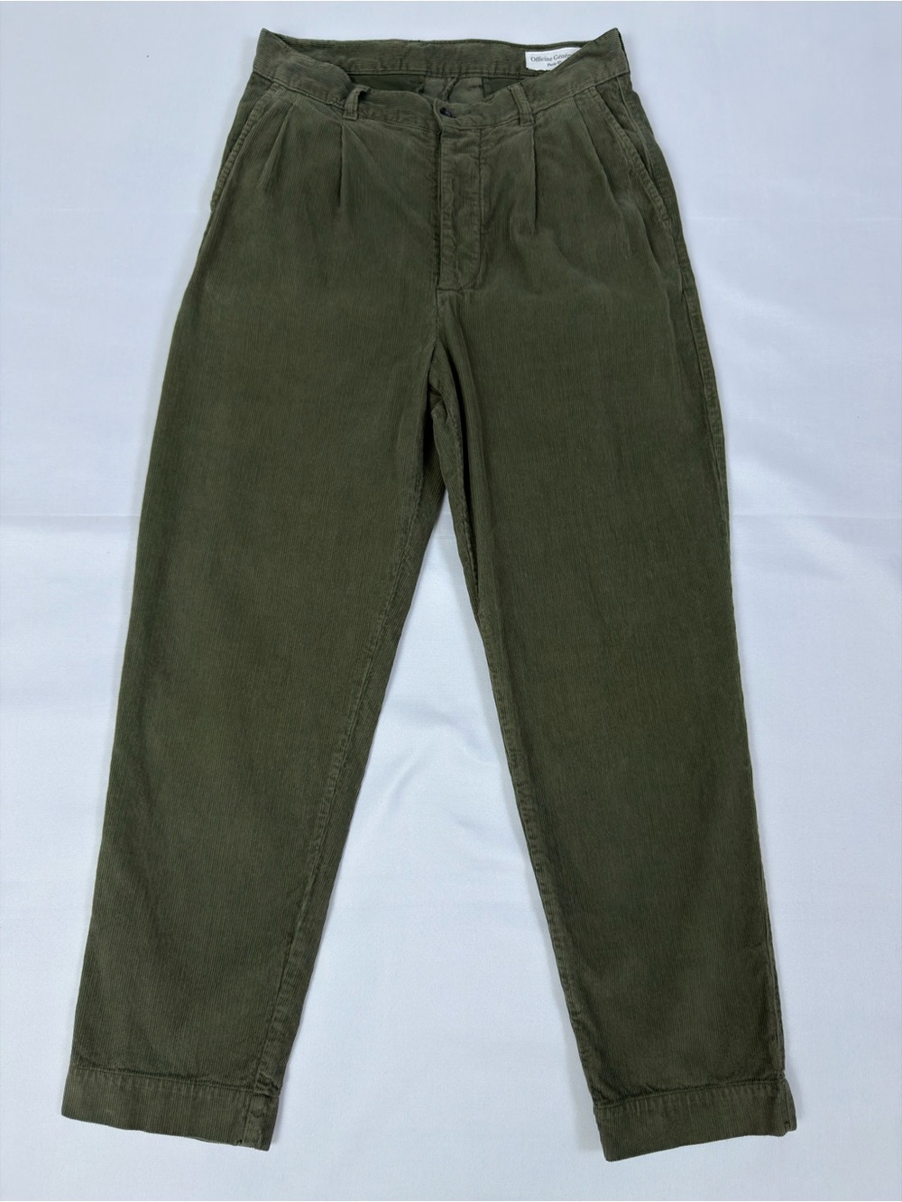 Officine Generale Men’s Corduroy Pants EU 46 30” Waist Olive Green
